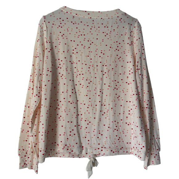 Soma Intimate Women's Heart Print LS Lounge Top, Size M NWT (Top Only) - Picture 2 of 8